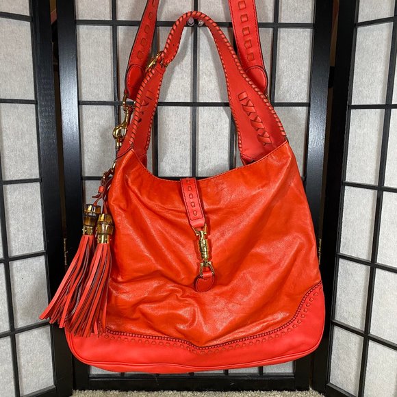 Gucci Bags Gucci Orange Leather New Jackie Large Shoulder Bag